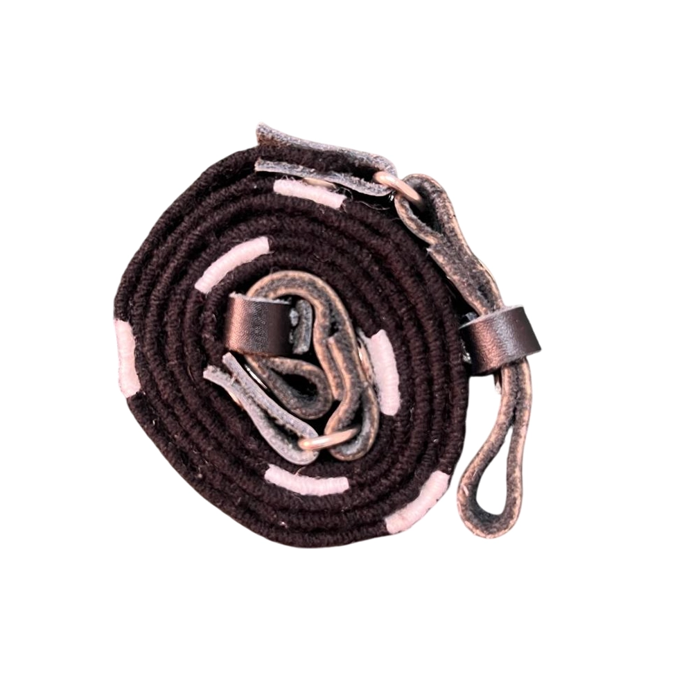 105 بند بافتنی طرح قهوه ای صورتی - Image 1